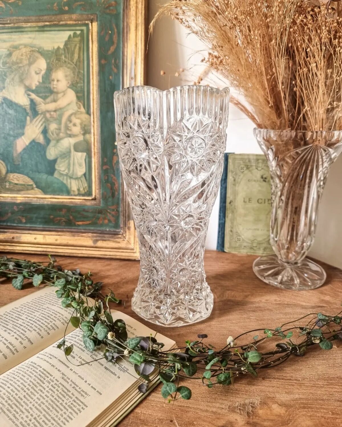 Cut crystal vase, 1970