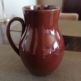 Pitcher / jug in fine red enameled earthenware called Carmelite - Between 1806 and 1840 - Sarreguemines
