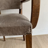 Bridge chair vintage grey velvet