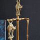 Vintage Brass Fireplace Tools Cat Decor