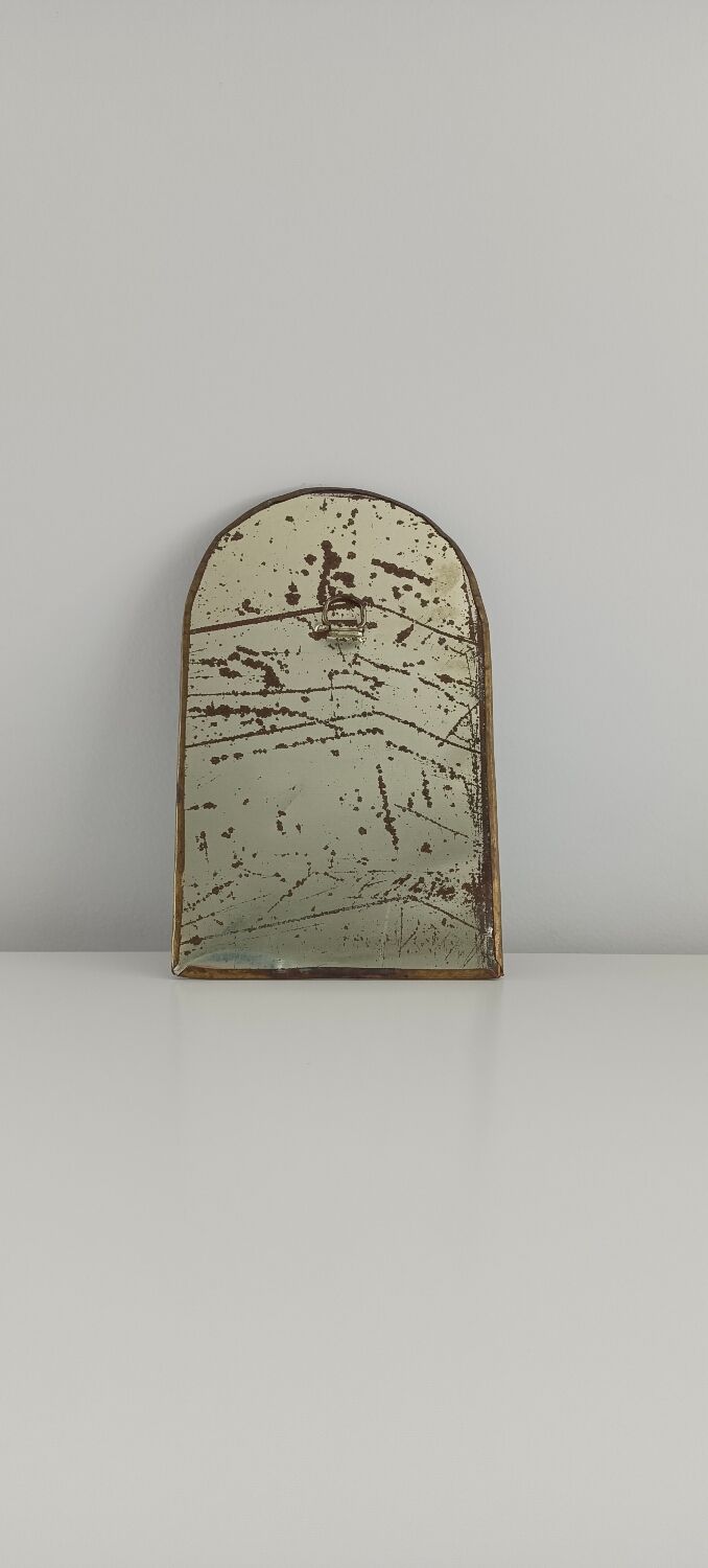 Miroir oriental en laiton et os