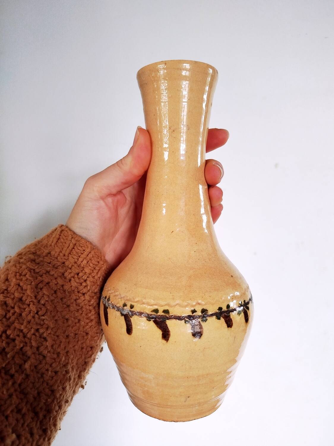 Glazed terracotta vase