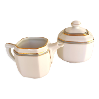 Porcelain creamer and sugar bowl - Elysée model - Jammet et Seignolles
