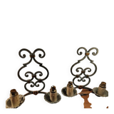 Pair of antique wrought iron wall lights gilbert poillerat baroque 1940