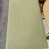 Patinated green baluster table