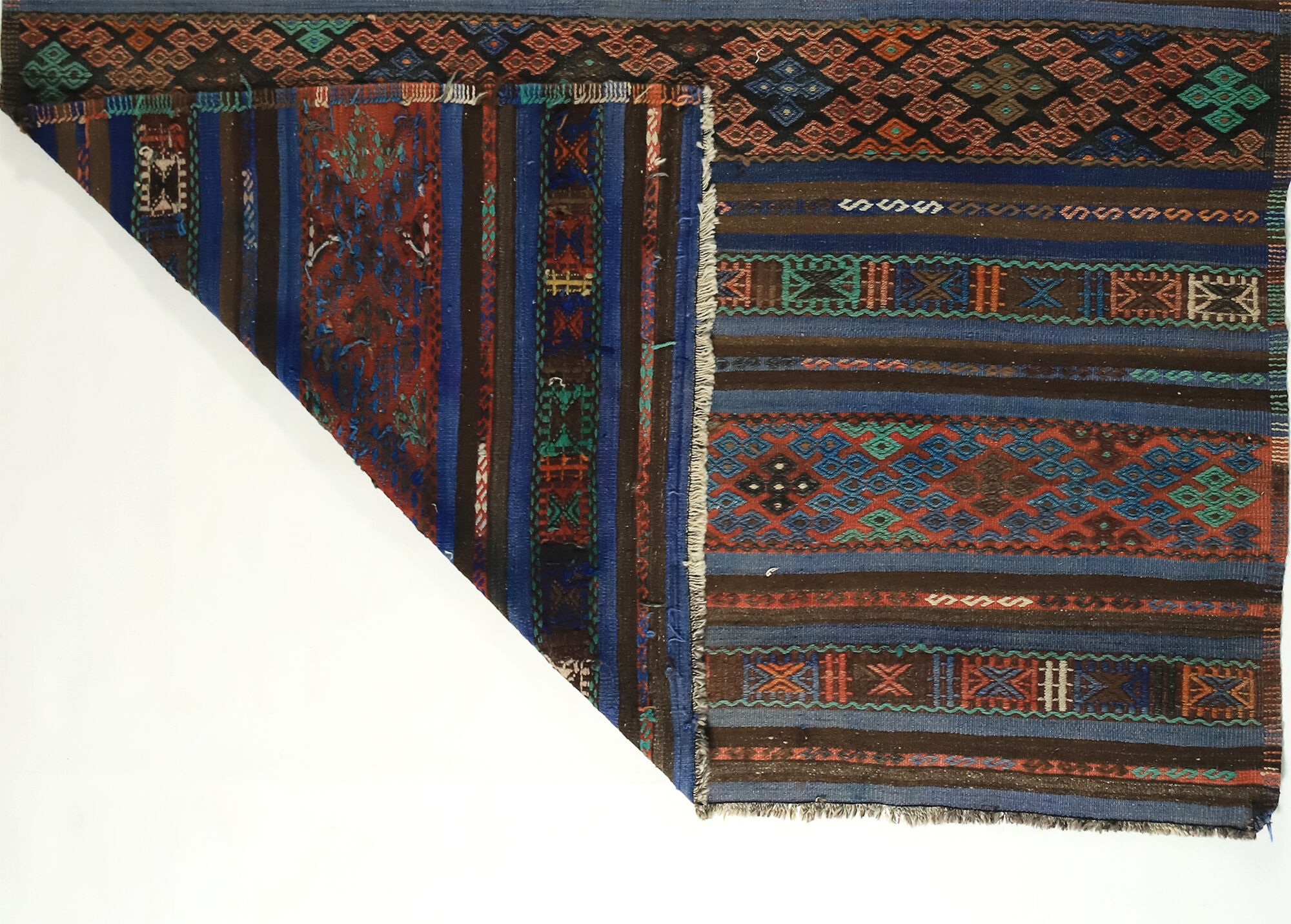 Anatolian handmade kilim rug 266 cm x 186 cm