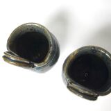 Pair of blue pyrite stoneware pots
