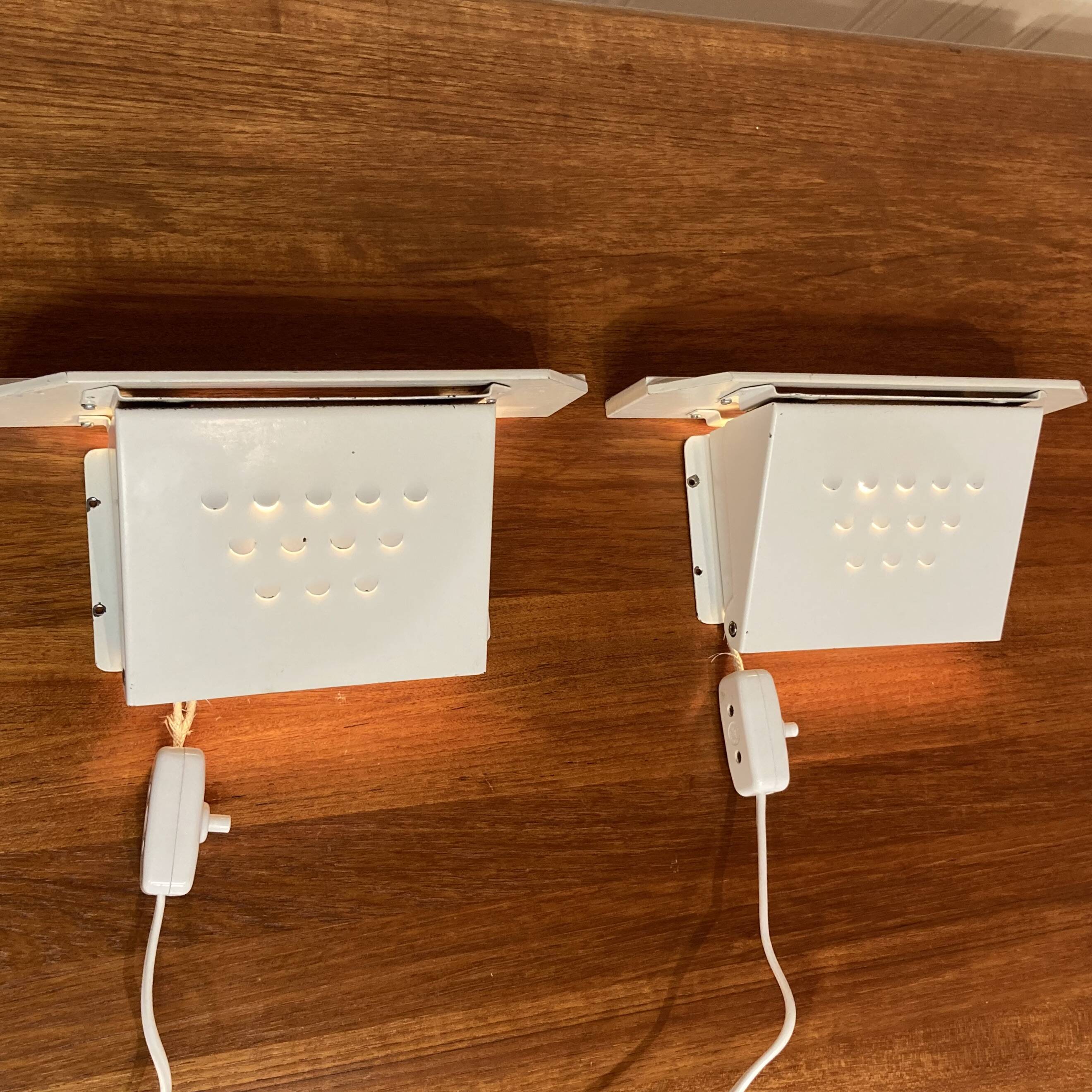 Pair of industrial wall lights in Scandinavian design from the 1950s.