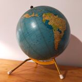 Vintage globe maps taride brass support 60s