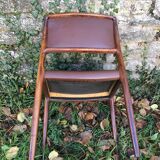 Chairs Niels Otto Møller model 80 brown leather and rosewood 60s