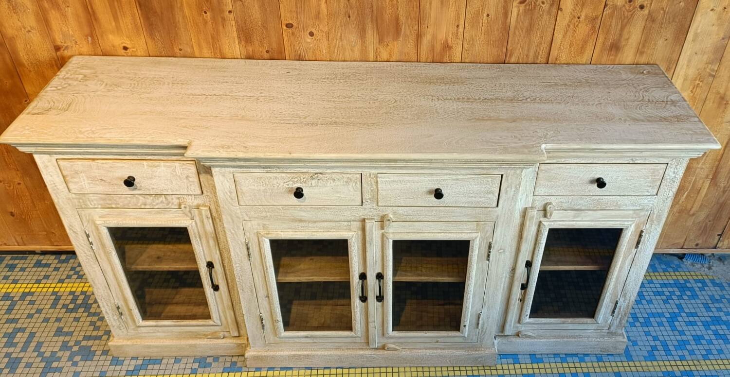 Buffet / display cabinet style industrial/colonial solid mango wood