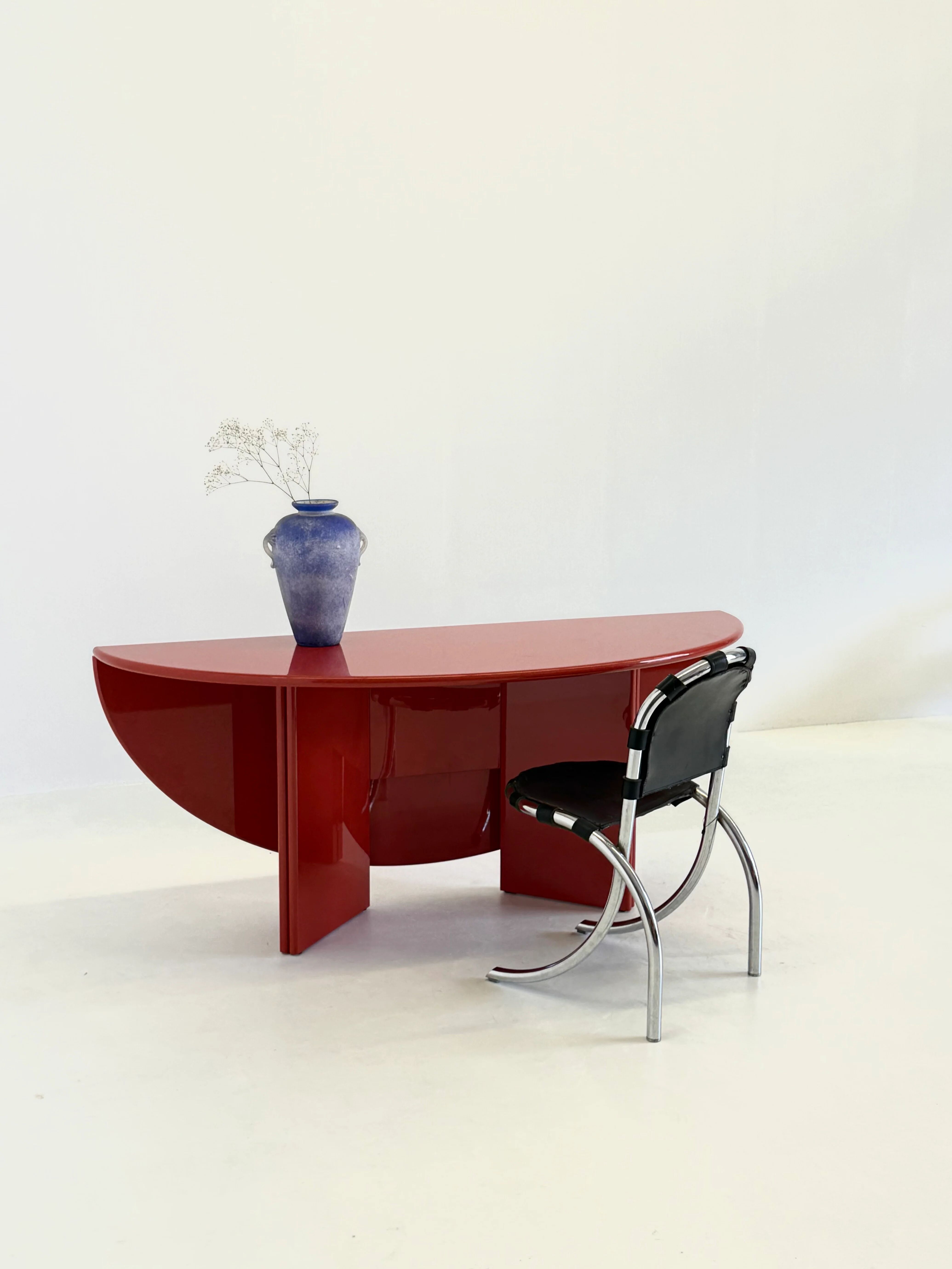 Antella dining table / console table by Kazuhide Takahama for Cassina in red