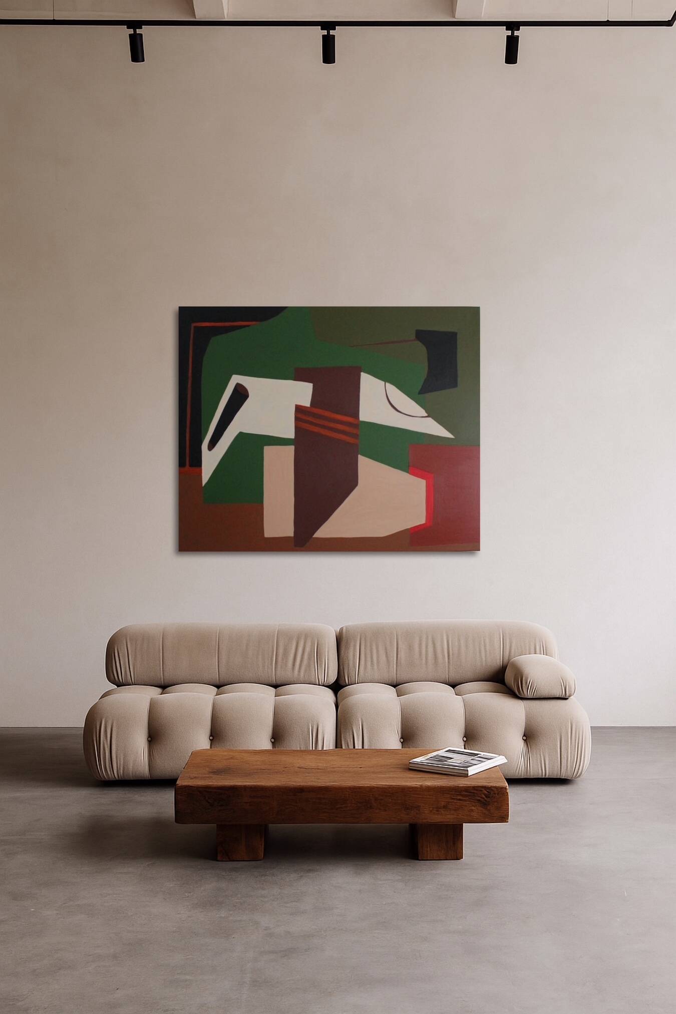 Abstract on geometric canvas 100x81cm by Bodasca