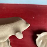 Lot of 3 empty pocket in cream white earthenware