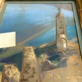 Painting by Edouard Pannetier (1884-1965) Mediterranean Estuary Orientalist