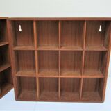 Two wall shelves with solid wood compartments design 80s