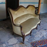 Canape a oreilles Napoleon III acajou