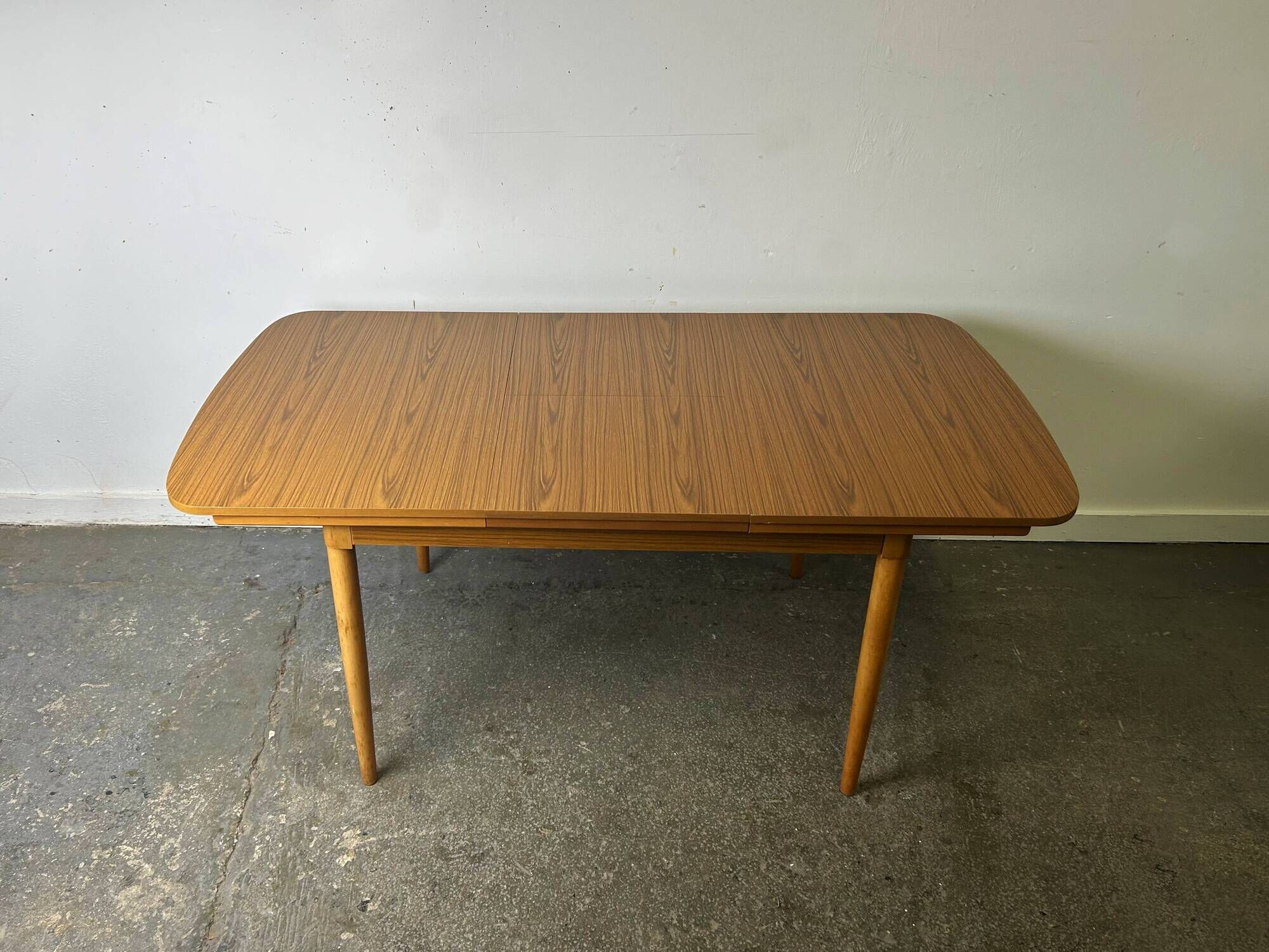 Schreiber Mid Century Extending Formica Dining Table Beech Legs 1960s-70s