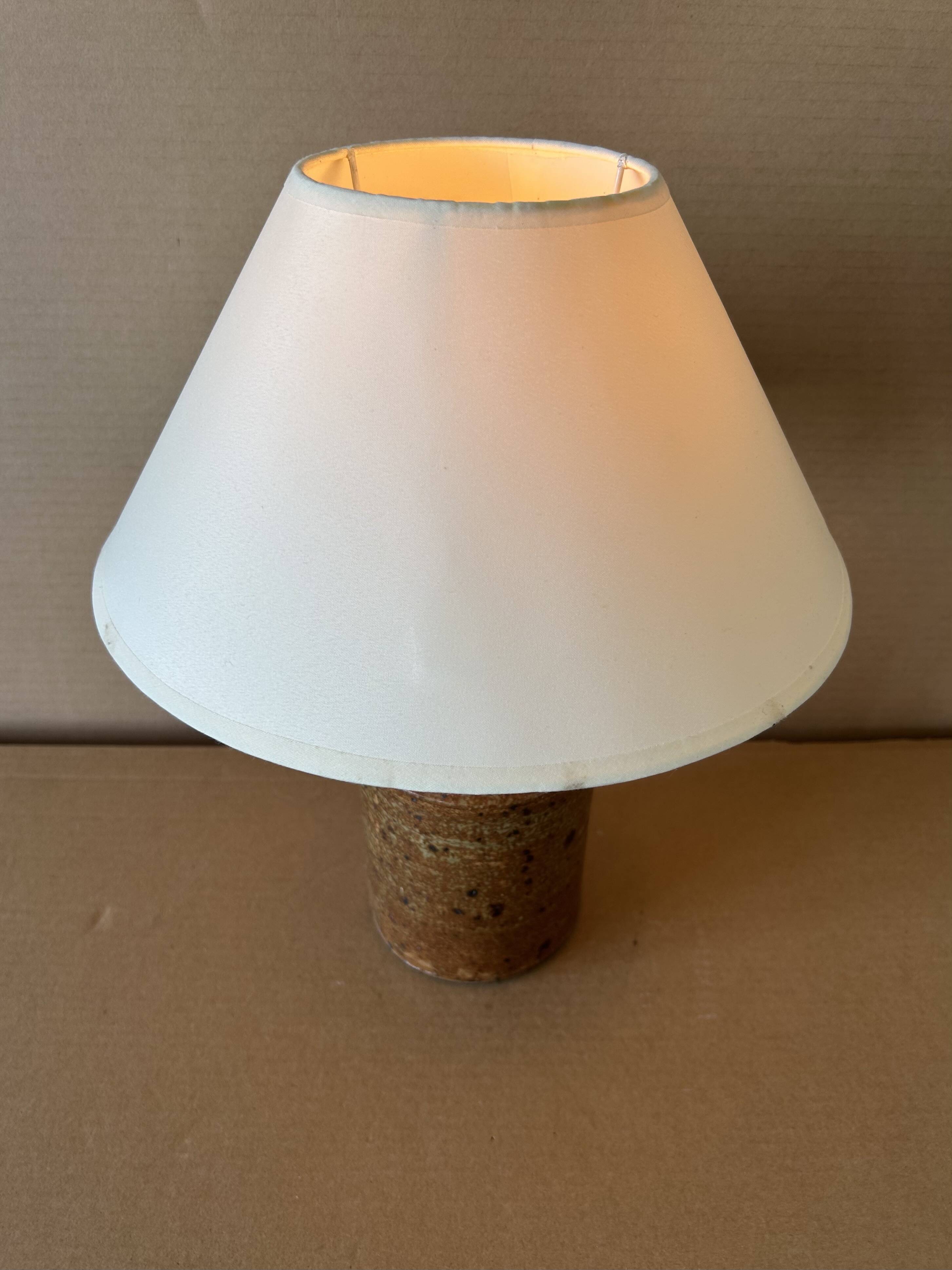 Vintage enamelled stoneware table lamp