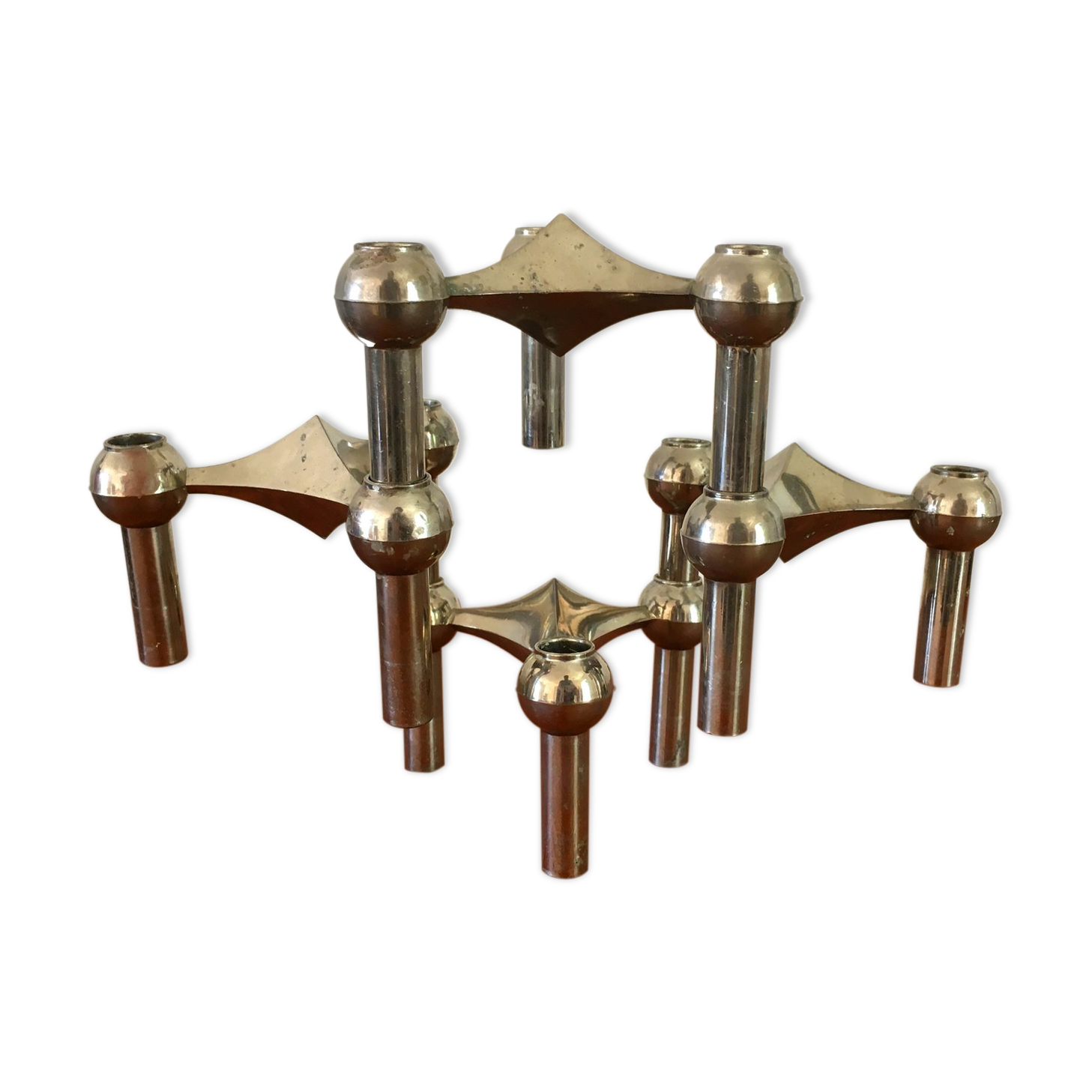 4 candlesticks Frtiz Nagel vintage 70s