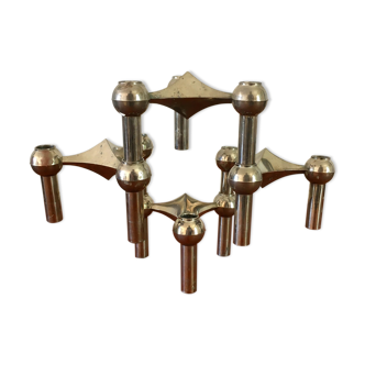 4 candlesticks Frtiz Nagel vintage 70s