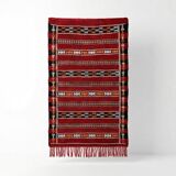 Red ethnic kilim rug, Morocco
