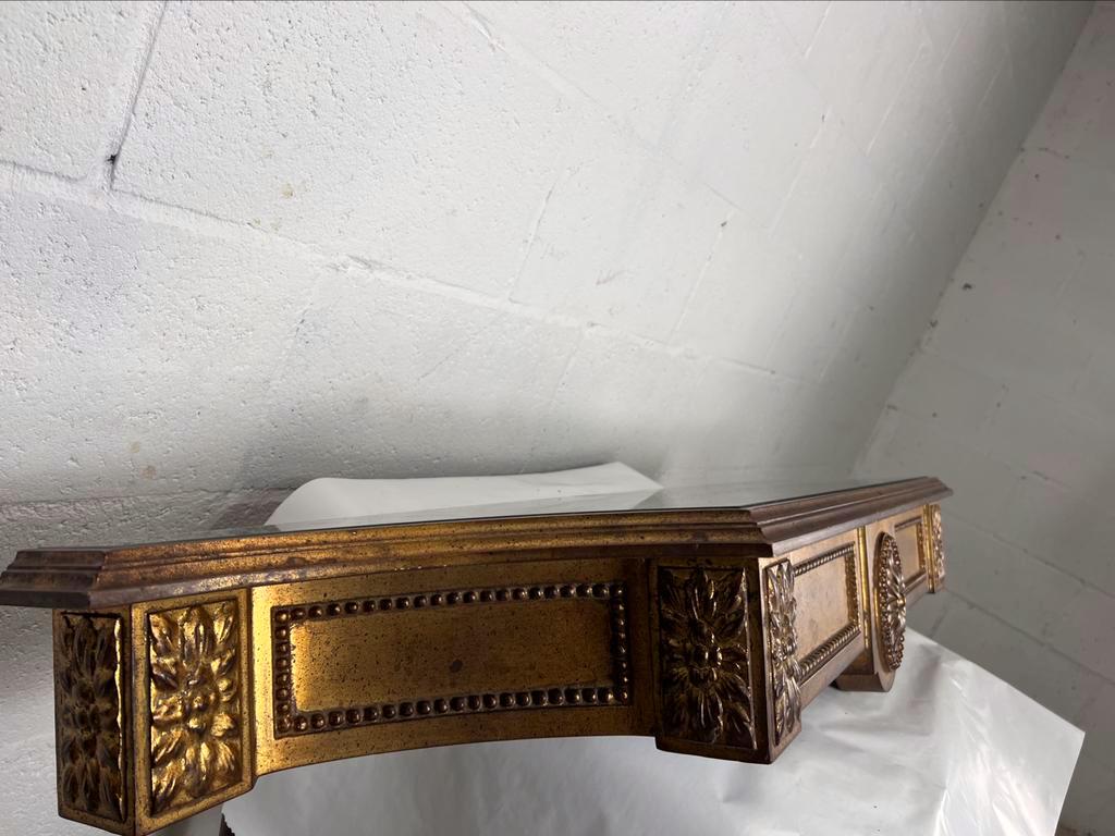 Console étagère vintage 'or' etagere avec verre miroir