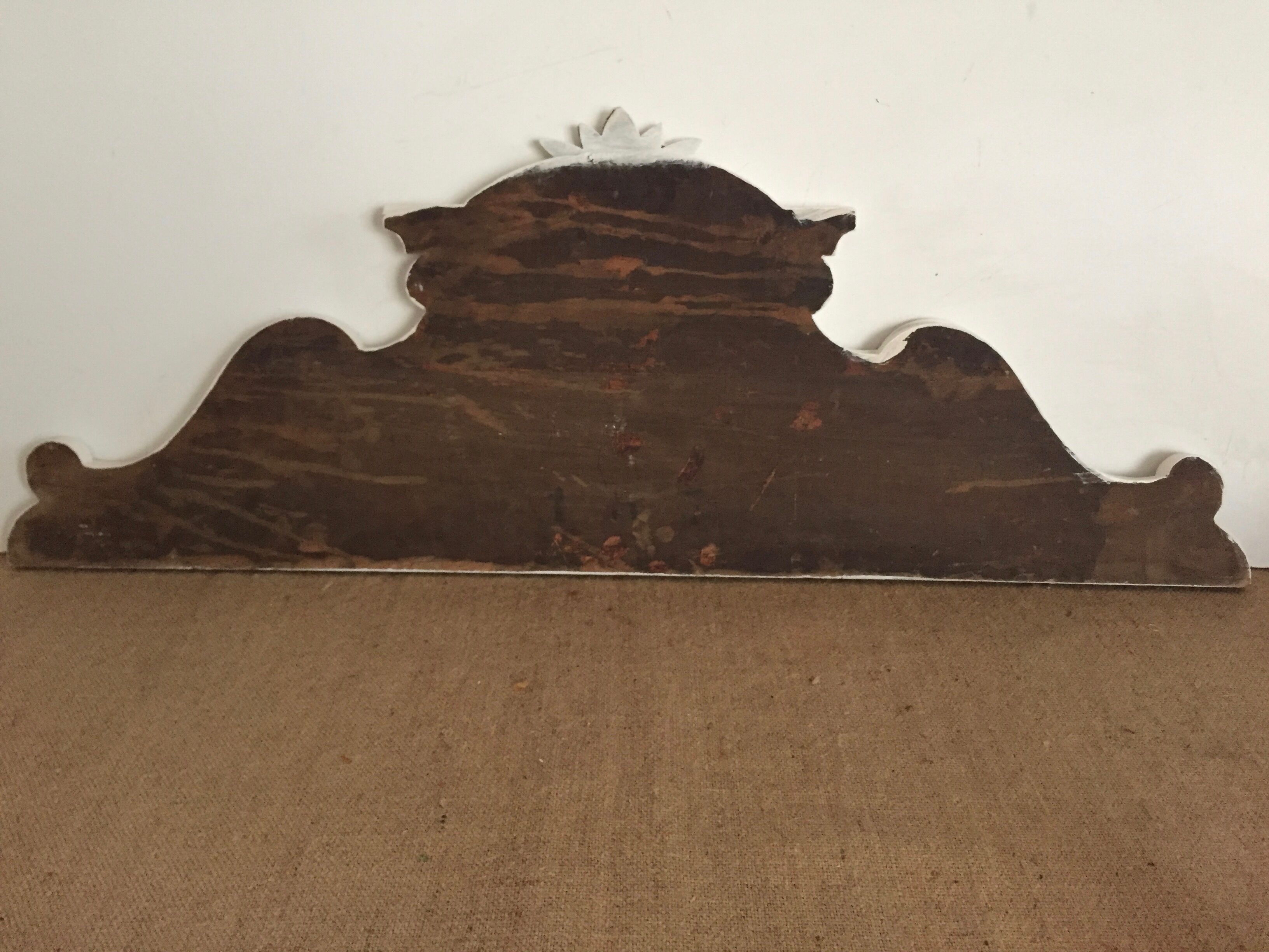 Patinated wooden fronton, door top