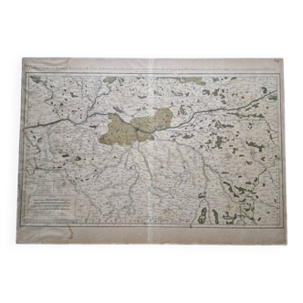 Engraved map of the elections of Tours, Amboise, Loches, Loudun... Jaillot 1711