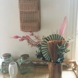 Natural rattan wall shelf
