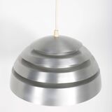 Vintage pendant light with brushed aluminum slats, 1970s