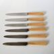 set of 6 large bakelite toothed knives 1960