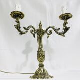 Pair of girandoles 3 bronze lights