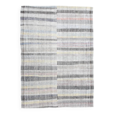 7x10 Yellow Black Striped Vintage Rug, 220x304Cm