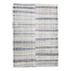 7x10 Yellow Black Striped Vintage Rug, 220x304Cm