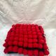 Vintage cushion red pompoms