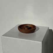 Circular teak monoxyle candle holder D12 H3