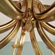 Brass chandelier, pineapple leaf decoration, Boulanger, 1970