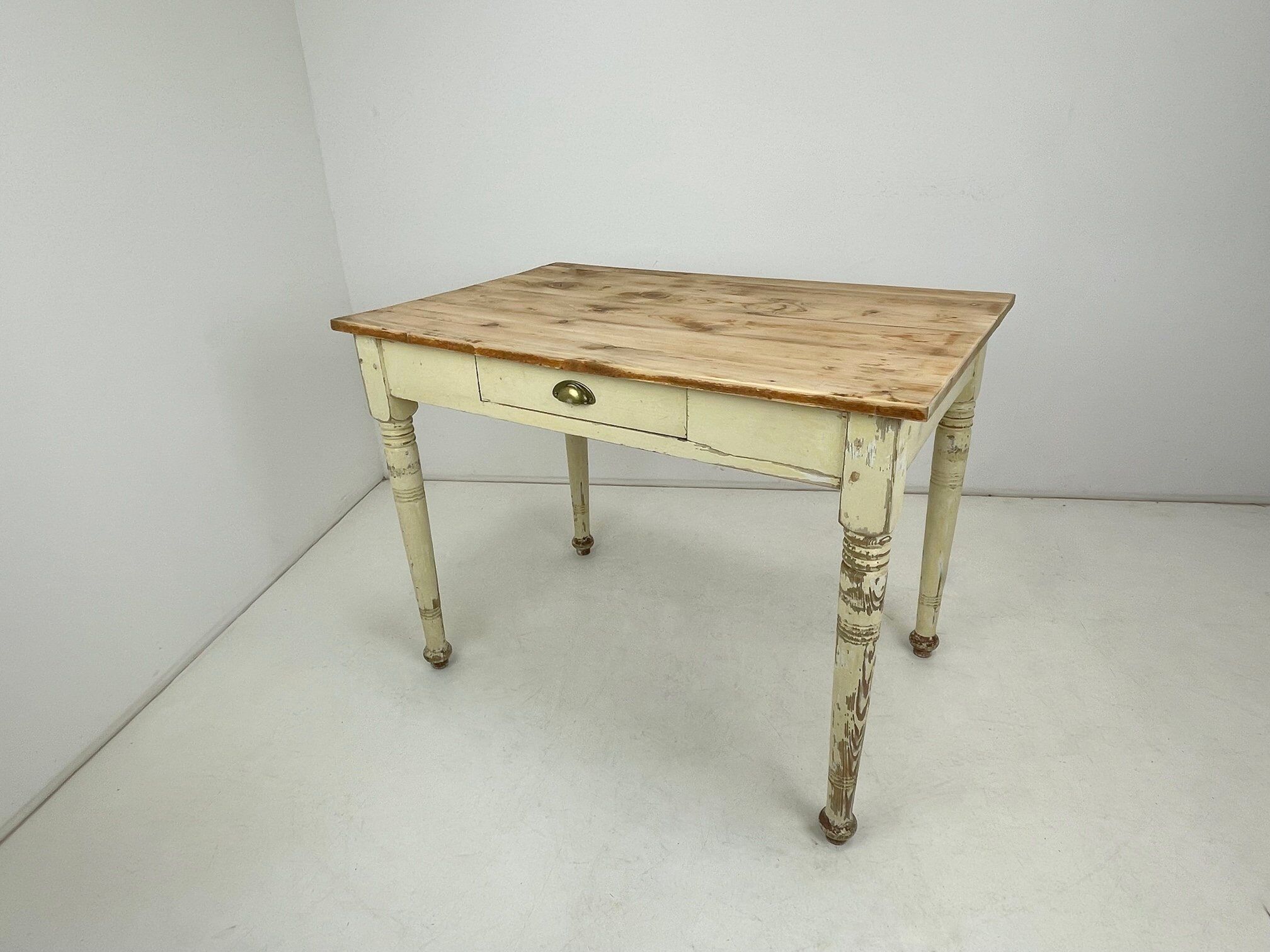Early 20th century wooden work table or writing desk with original patina