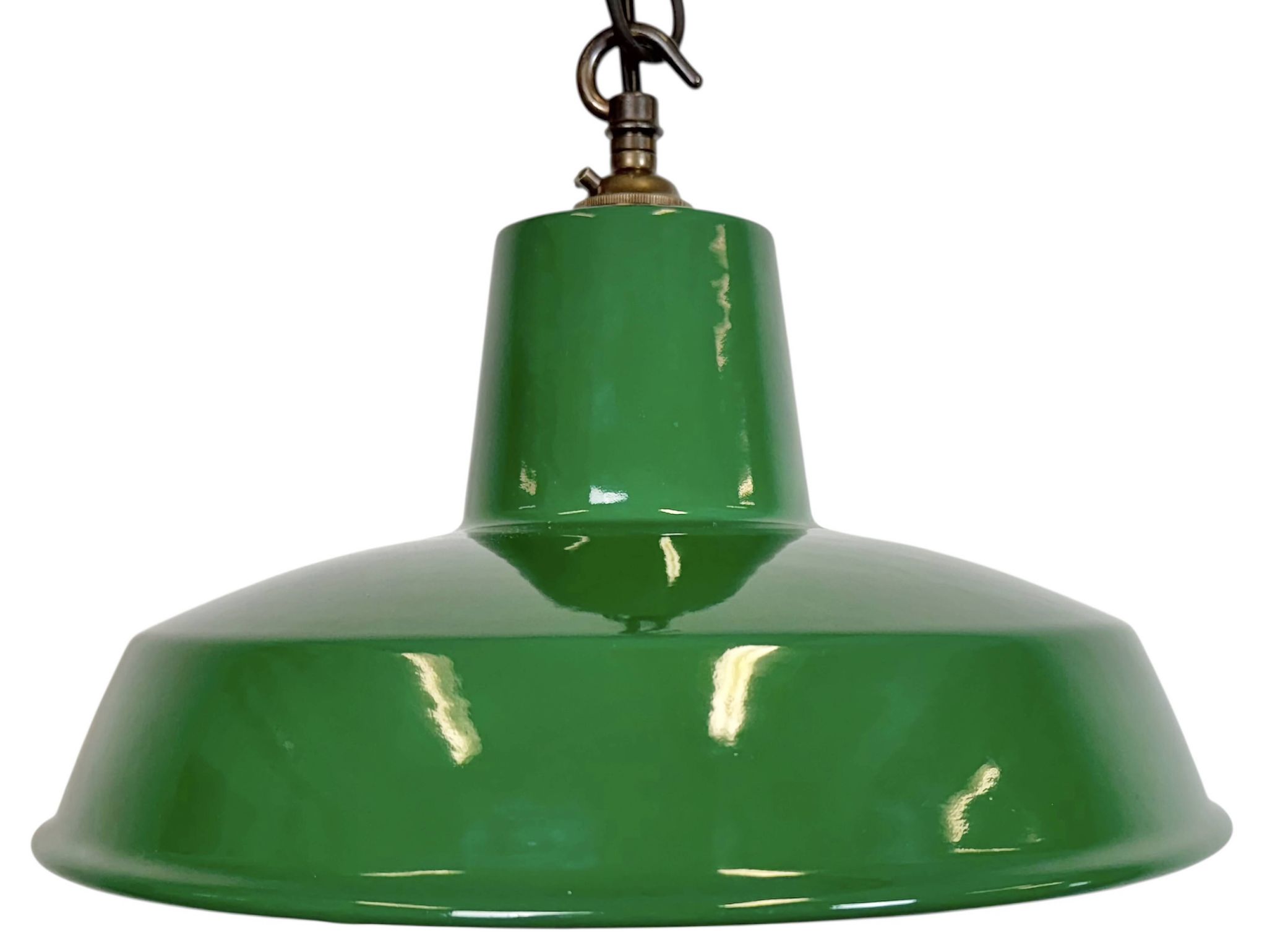 Industrial Green Enamel Factory Pendant Lamp , 1960s