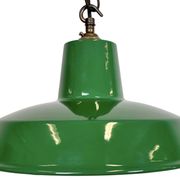 Industrial Green Enamel Factory Pendant Lamp , 1960s