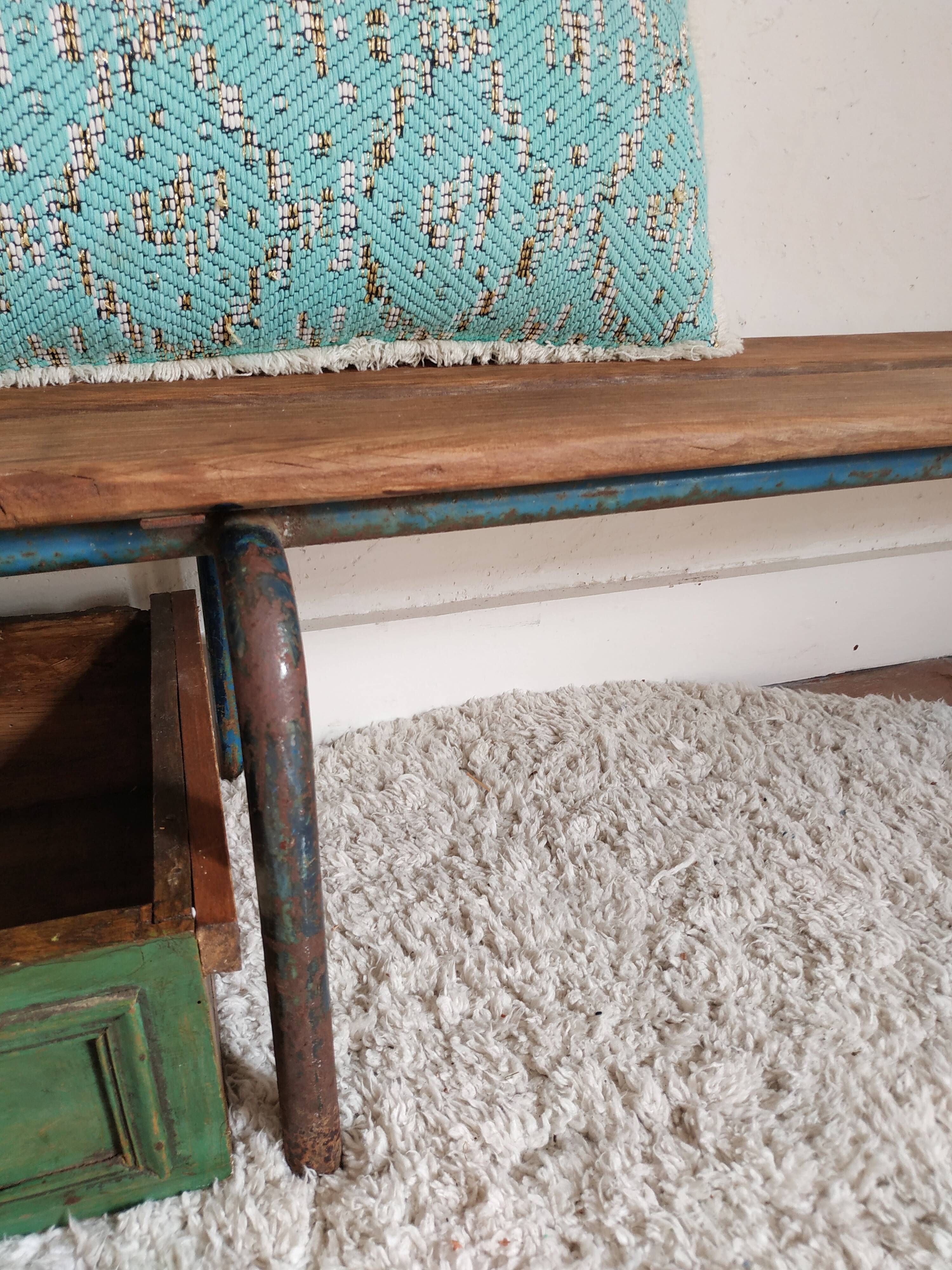 Old kindergarten bench wood and metal