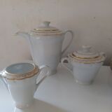 Complete coffee service in porcelain pasta and enamels from Limoges