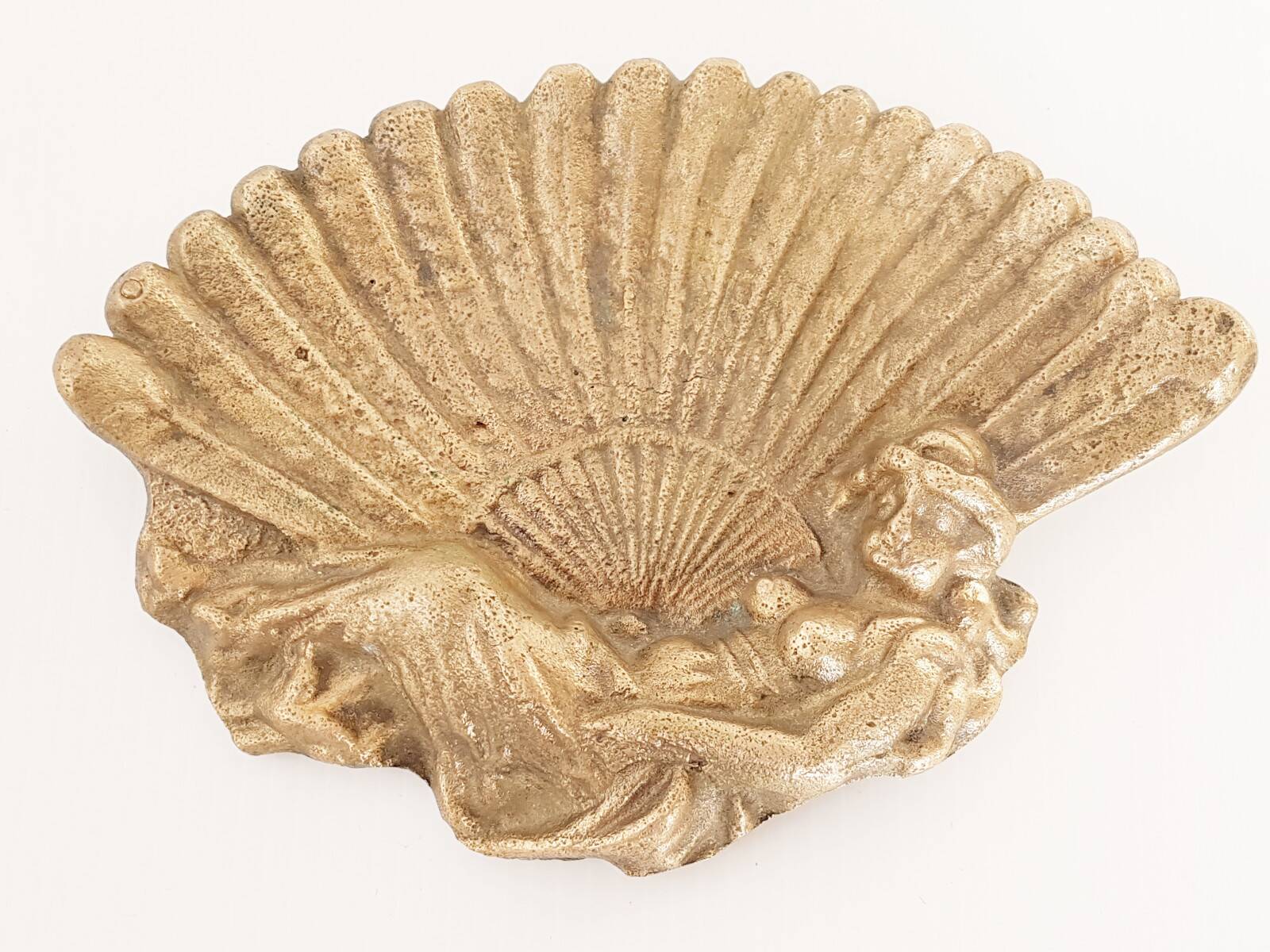 WOMAN ASH TRAY WITH FAN IN GILDING BRONZE 1970 VINTAGE 70S 70'S 1970S