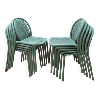 Set of 10 Pedrali garden chairs