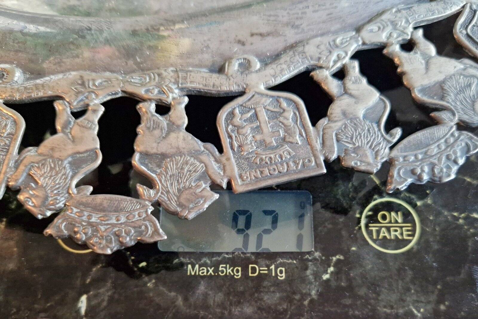 900 Pure Silver Platter from Florentina, Bogota, Colombia, 1970s