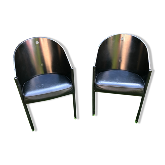 Pair of armchairs Costes signs Philippe Starck edition Aleph around 1980