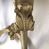Console de style Louis XV en bois laqué gris et plateau de marbre, XIXe