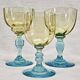 6 anciens verres à vin eau bicolores George Sand