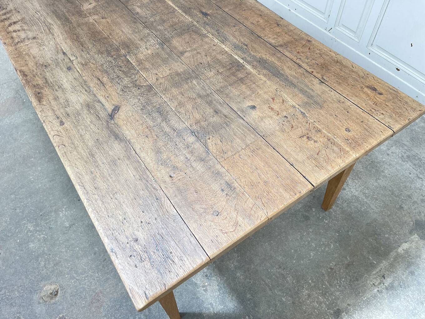 1900 oak table 216cm long